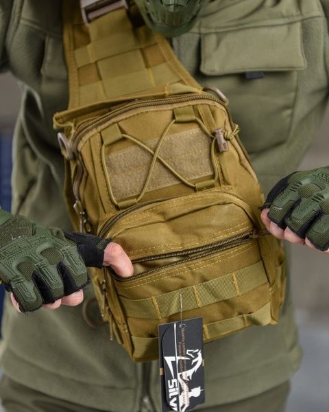 Рюкзак патрульний однолямковий SILVER KNIGHT 7л coyot ОИ 15866 VOENTORGZSU