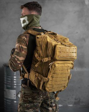 Штурмовой рюкзак US Laser Cut Assault Black cayot 47L НШ 16431 VOENTORGZSU