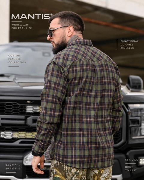Рубашка оверсайз MANTIS&reg; WORKMAN SHIRT-Forest Plaid 95763 VOENTORGZSU