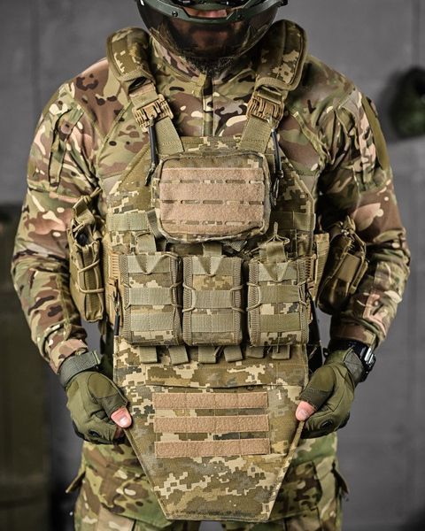 Плитоноска 4 швидких скидання з напашником Cordura піксель ДЛ6 91594 VOENTORGZSU