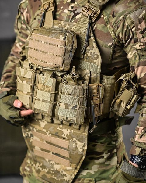 Плитоноска 4 швидких скидання з напашником Cordura піксель ДЛ6 91594 VOENTORGZSU