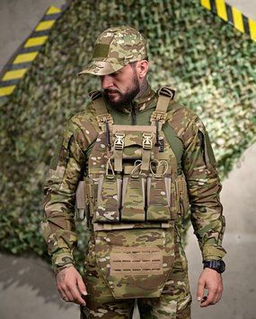 Плитоноска 4 быстрых сброса с напашником мультикам frezzi РП 93275 VOENTORGZSU
