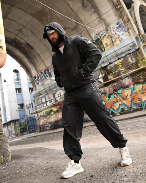 Чоловічий спортивний костюм ST injastis total black ТР 95225 VOENTORGZSU