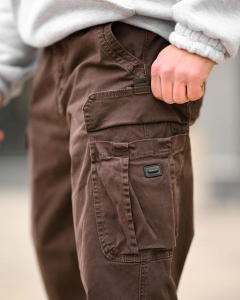 Карго штаны Oversize с поясом коричневые ВТ 95182 VOENTORGZSU