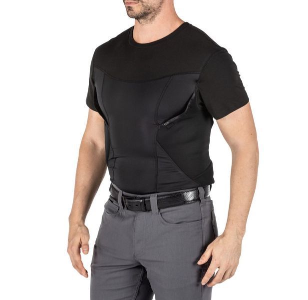 Футболка-кобура 5.11 Tactical CAMS Short Sleeve Baselayer, Black 46338381 VOENTORGZSU