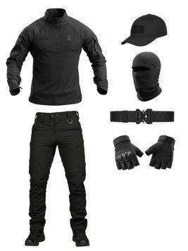 Летний тактический костюм черный 6в1 black ТР 95597 VOENTORGZSU