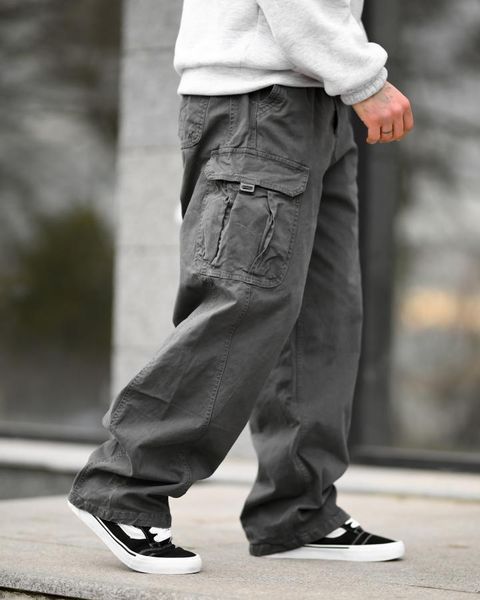 Карго штани Oversize сірі з поясом ВТ 95159 VOENTORGZSU