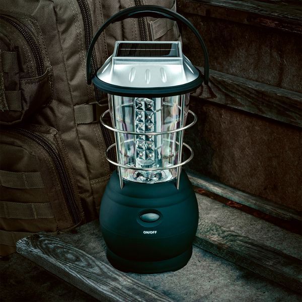 Туристический фонарь MIL-TEC 3-Way Lantern с солнечной панелью и аккумулятором, Black 21215381 VOENTORGZSU