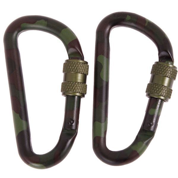 Карабины тактические (2 шт.) 80мм Mil-Tec Tactical Carabiner, Вудленд 19546381 VOENTORGZSU